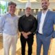 Sidinei Rodrigues o Chef Tiago Campos e o gerente geral do Laghetto Stilo, André Oliveira