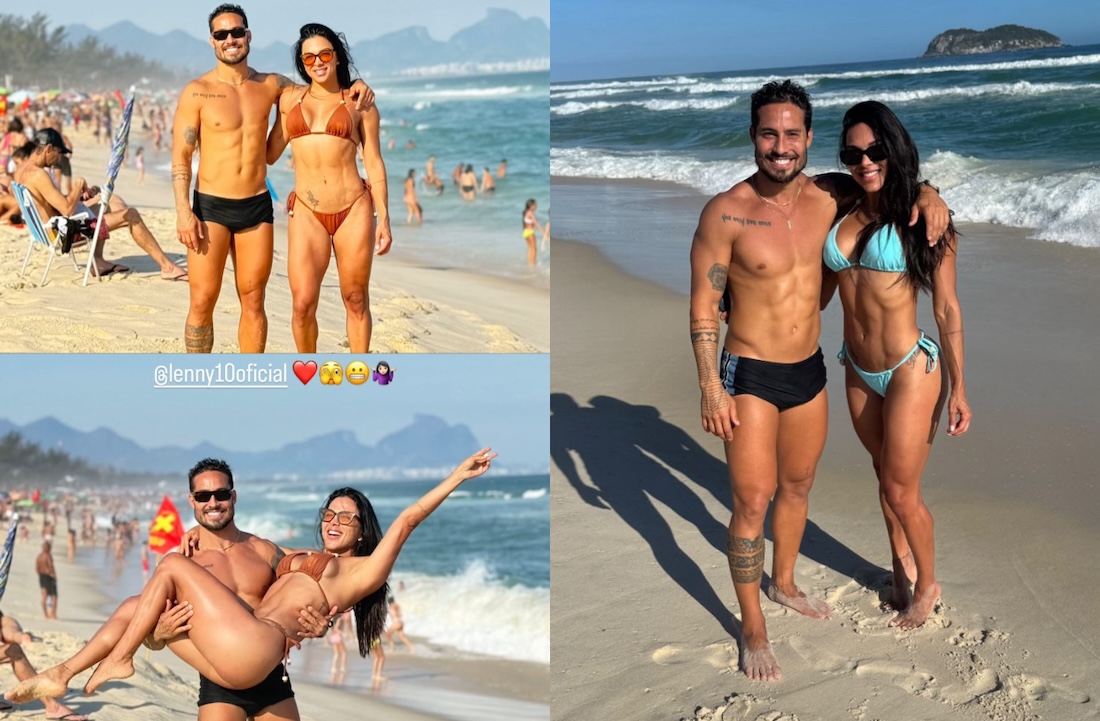 Gaby Fontenelle e ex-jogador Lenny - Fotos: Acervo Pessoal