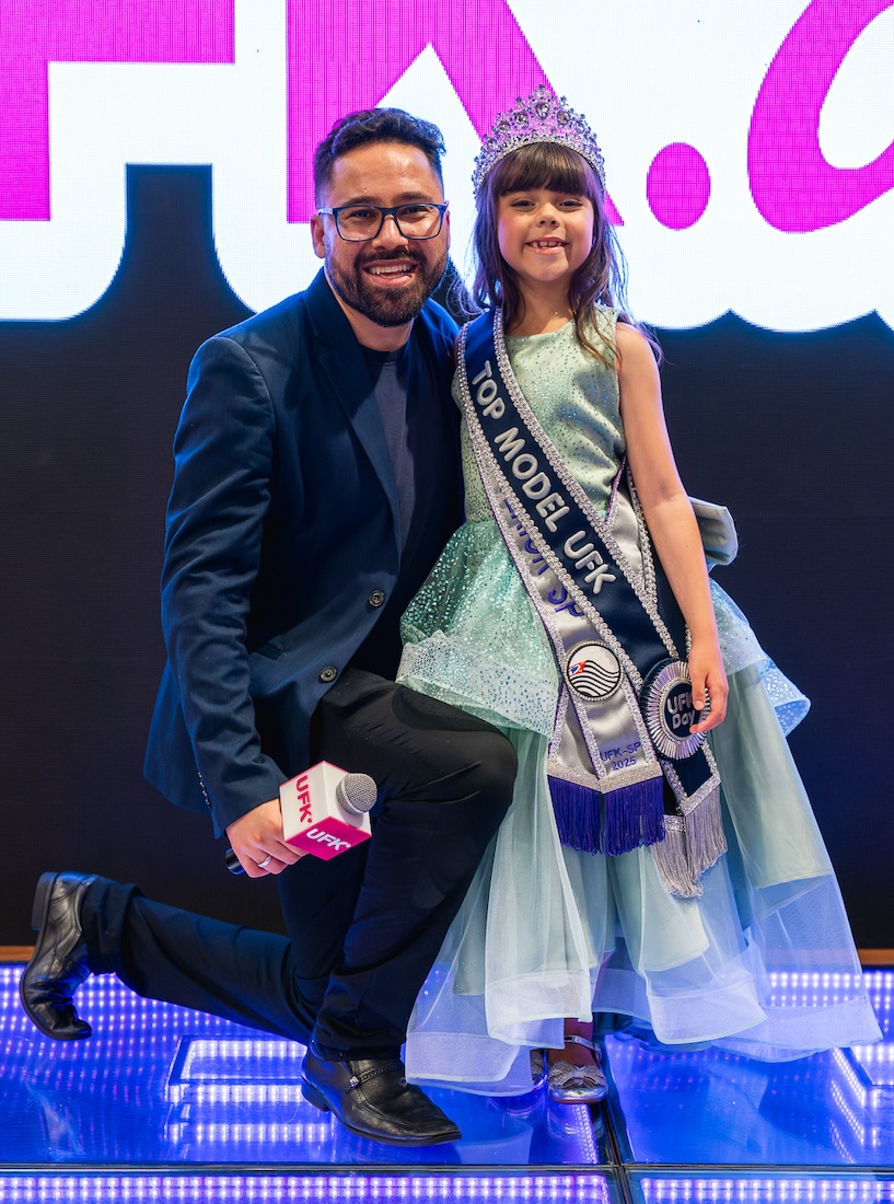 Bella Vianna e Paulo Filho, idealizador do Universal Fashion Kids - Crédito da Foto: Daniel Komarcha / Divulgação