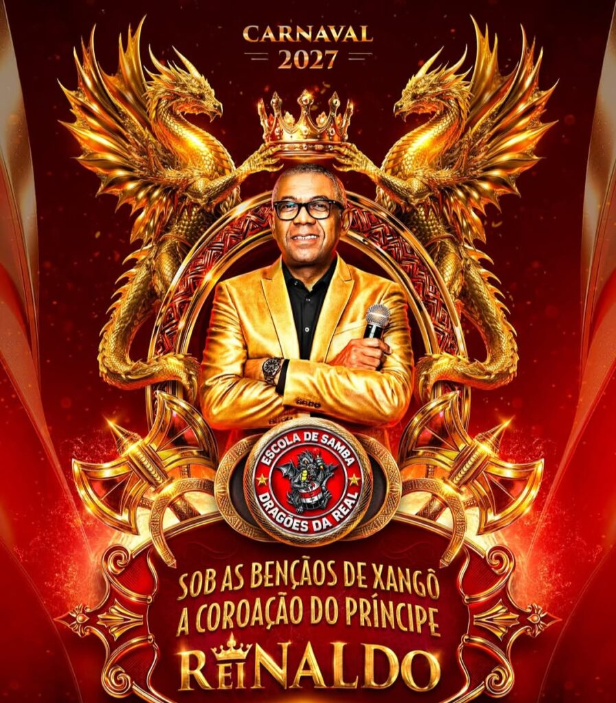 Logo do enredo do Carnaval 2027 da escola de samba Dragões da Real
