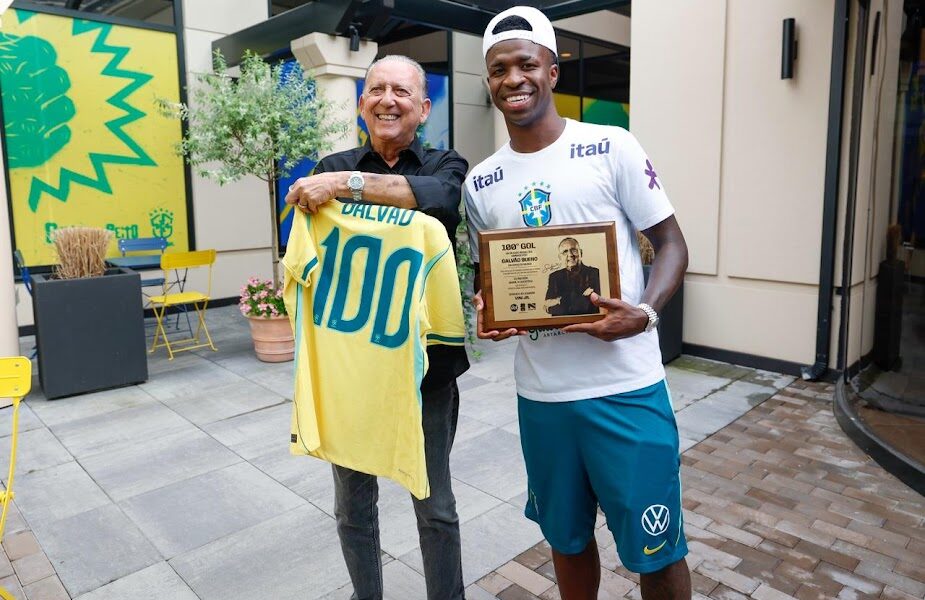 Galvão Bueno e Vini Jr. - Foto: Divulgação / SBT